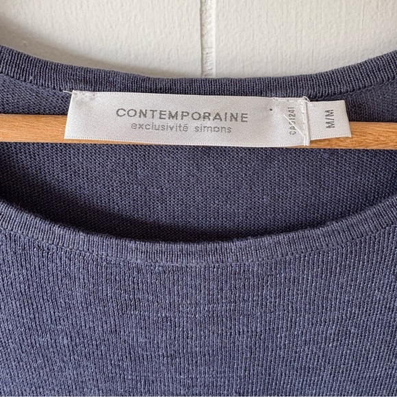 Contemporaine (Simons) Navy Linen Cami | Size Medium - Picture 5 of 8